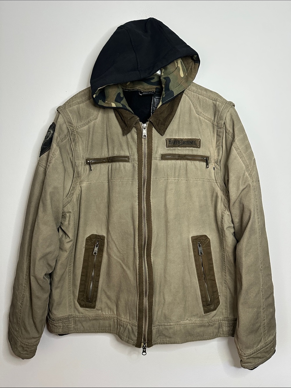 Harley-Davidson Men's Hayden 5-IN-1 Work Wear Casual Jacket in brown/tan size XL